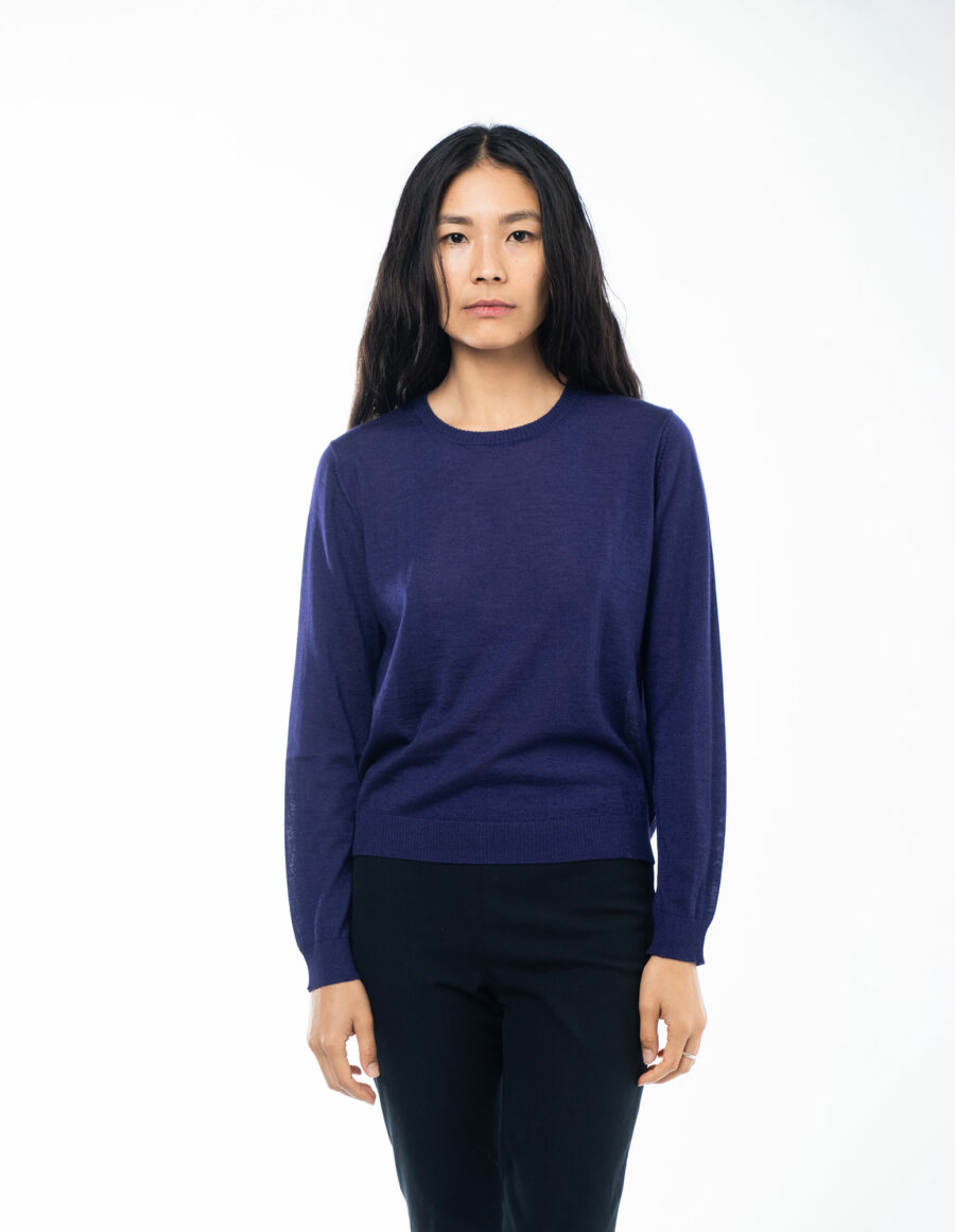 Pullover Fine Col Aubergine A 900x1161 - Sweater FINE - Aubergine