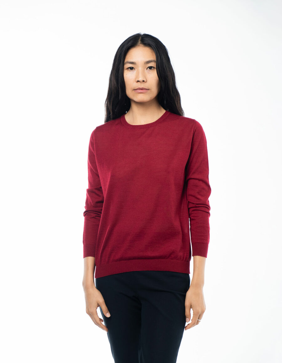 Pullover Fine Col Cerise Cherry A 900x1161 - Sweater FINE - Cherry