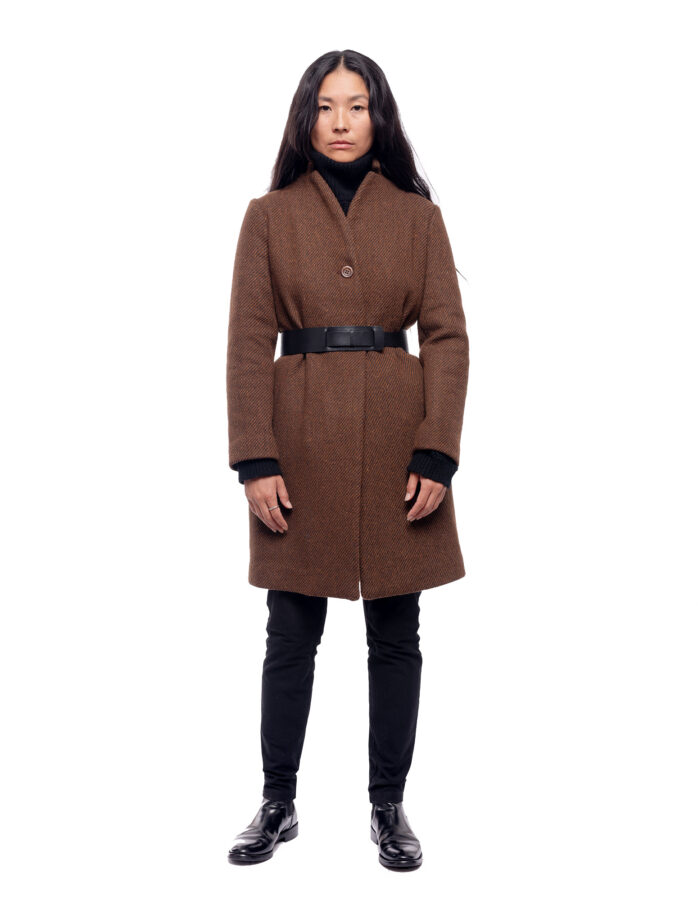 Jessica - Manteau large en laine couleur noir