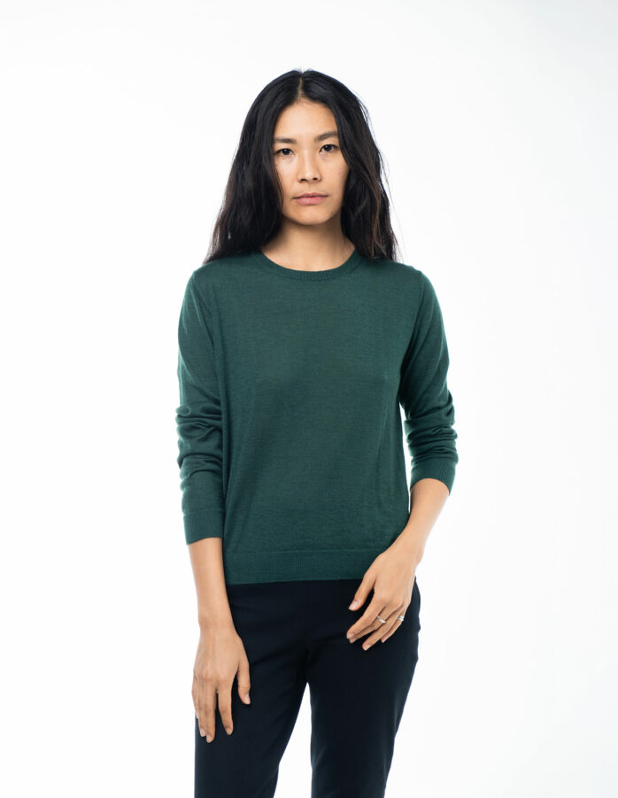 Pullover Fine Col Vert Fore  Forest Green A 698x901 - Sweater FINE - Forest Green